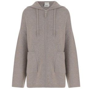 Allude Ribbed Wool And Cashmere Sweatshirt With Adjustable Hood - NWT
